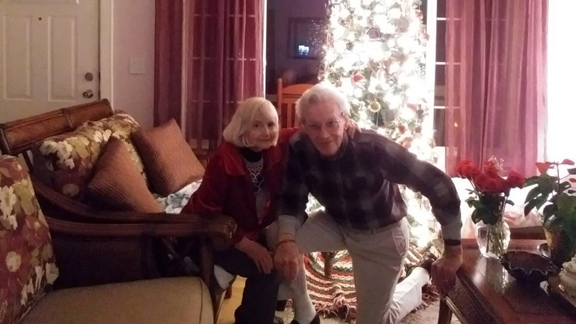 Celebrating Christmas together after 50 years of marriage.
