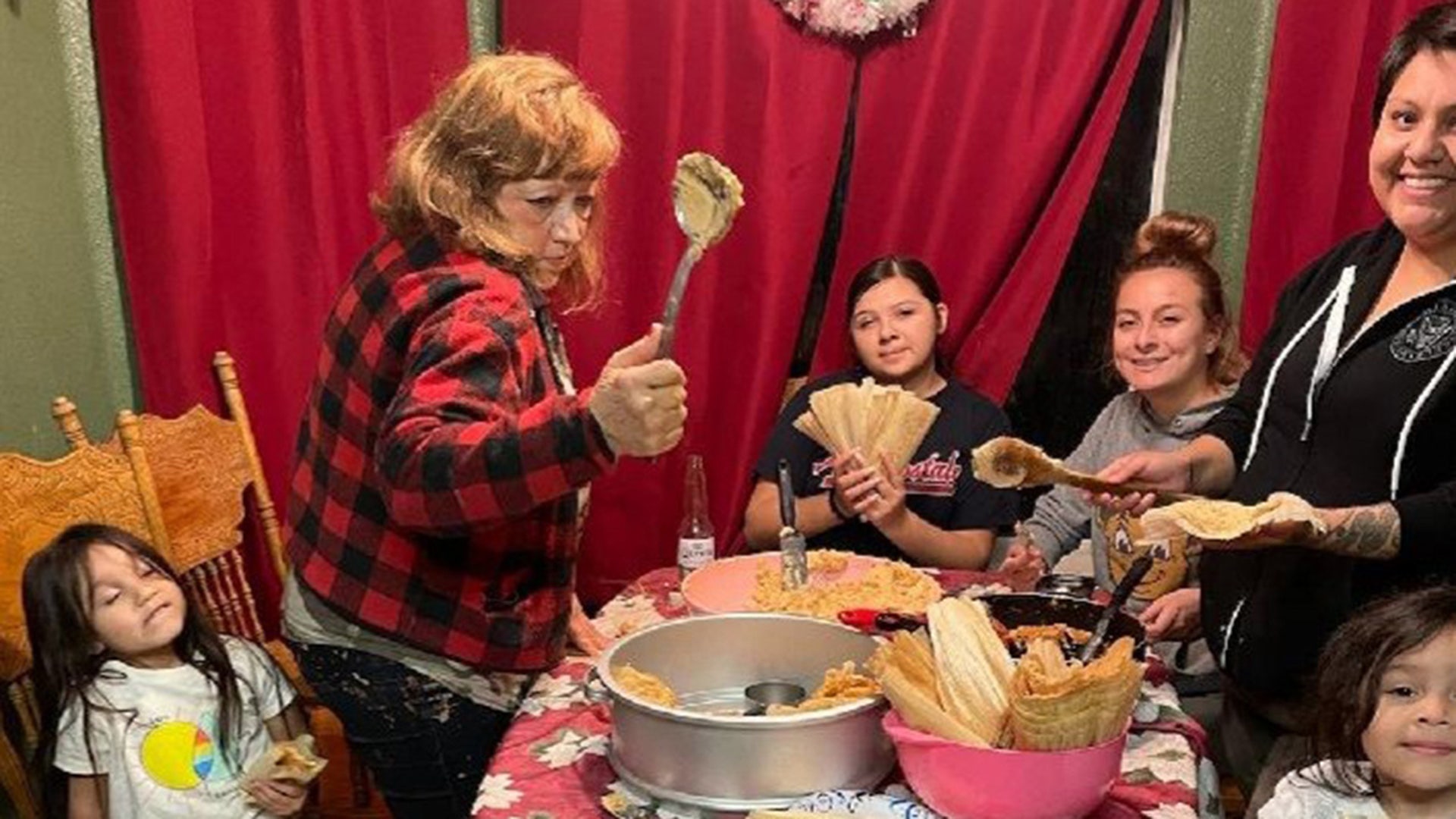 Morfin family in oakley ca. Making Mexican tamales