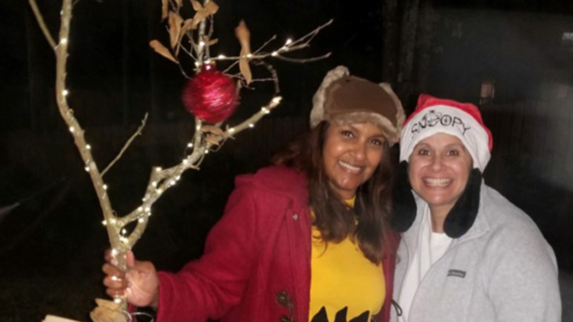 My name is Carrie Summers and my sister is Kina Hooks, we are from Mobile, Al. We went to a Christmas costume party dressed as Charlie Brown (me) and Snoopy. I wanted to share this picture because A Charlie Brown Christmas Story is one of my favorite Christmas movies and this year we definitely need to remember the reason for the season♥️. (Tree credit to Scottie Summers😊). Merry Christmas to all!