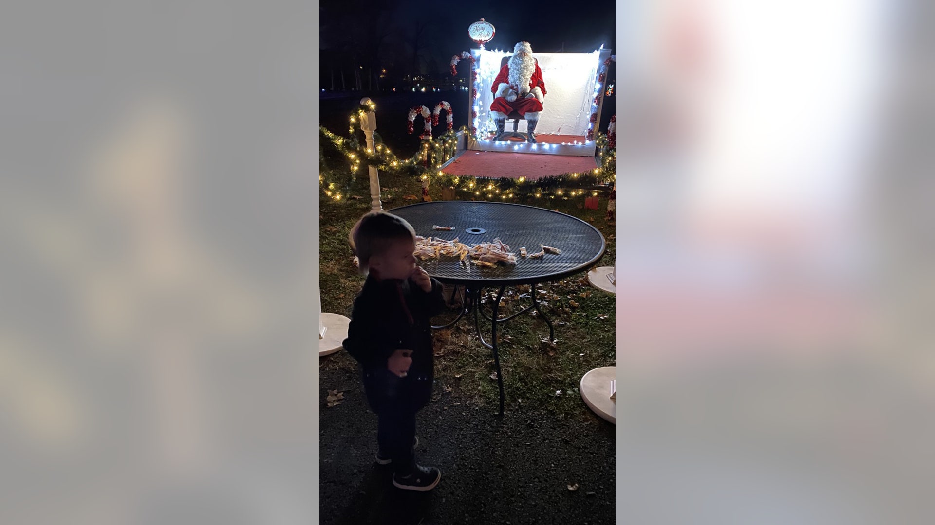 This picture of our grandson, Hudson, is the epitome of the year of Covid. Hudson, who is 2, did not understand why he could not visit with Santa Clause. Concord Cove Park In Farragut , Tn 12/13/2020