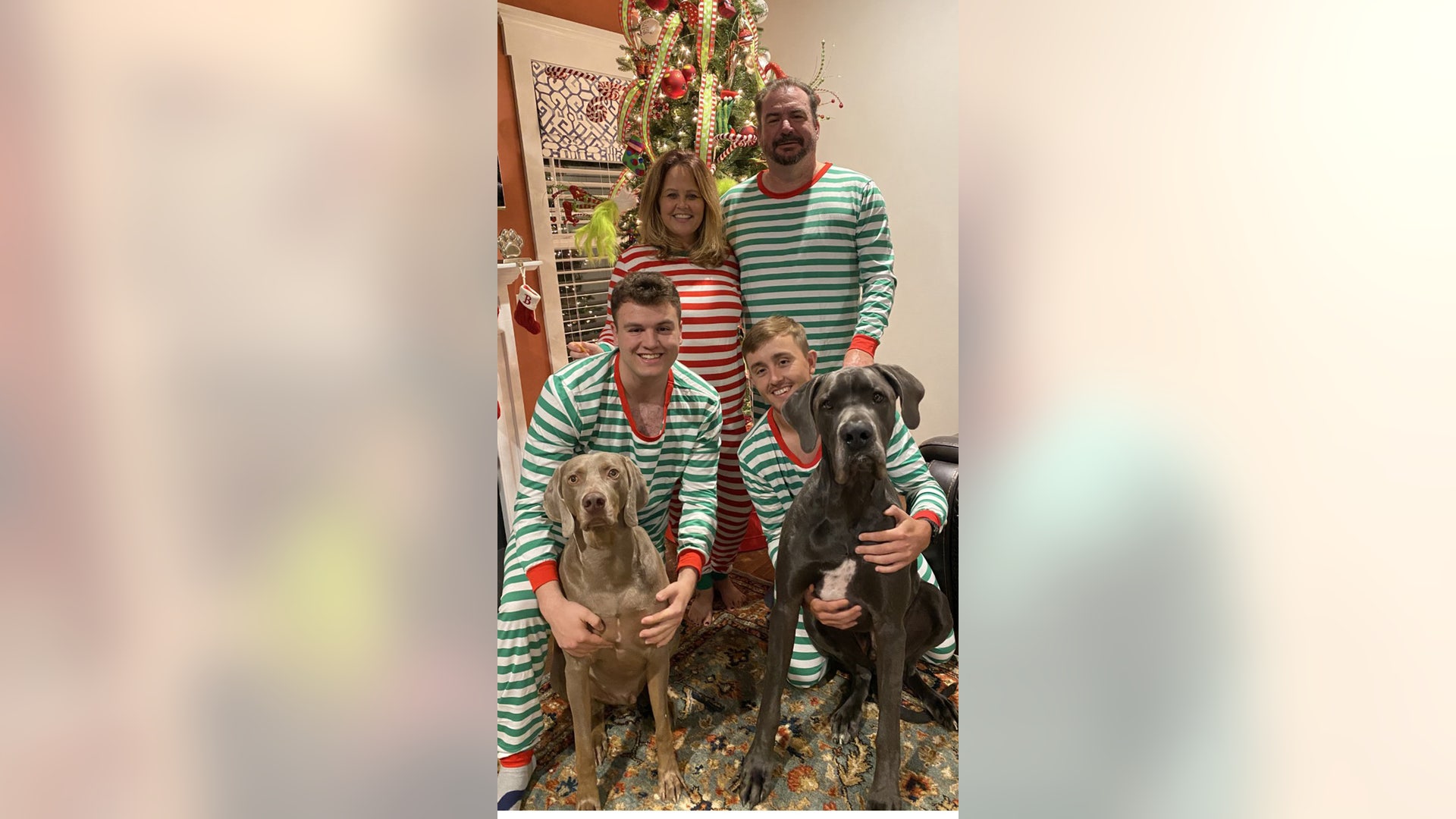 Here we are the Englands from Virginia. Our son...the one on left was home for a quick visit before deploying with his army unit! Merry Christmas!