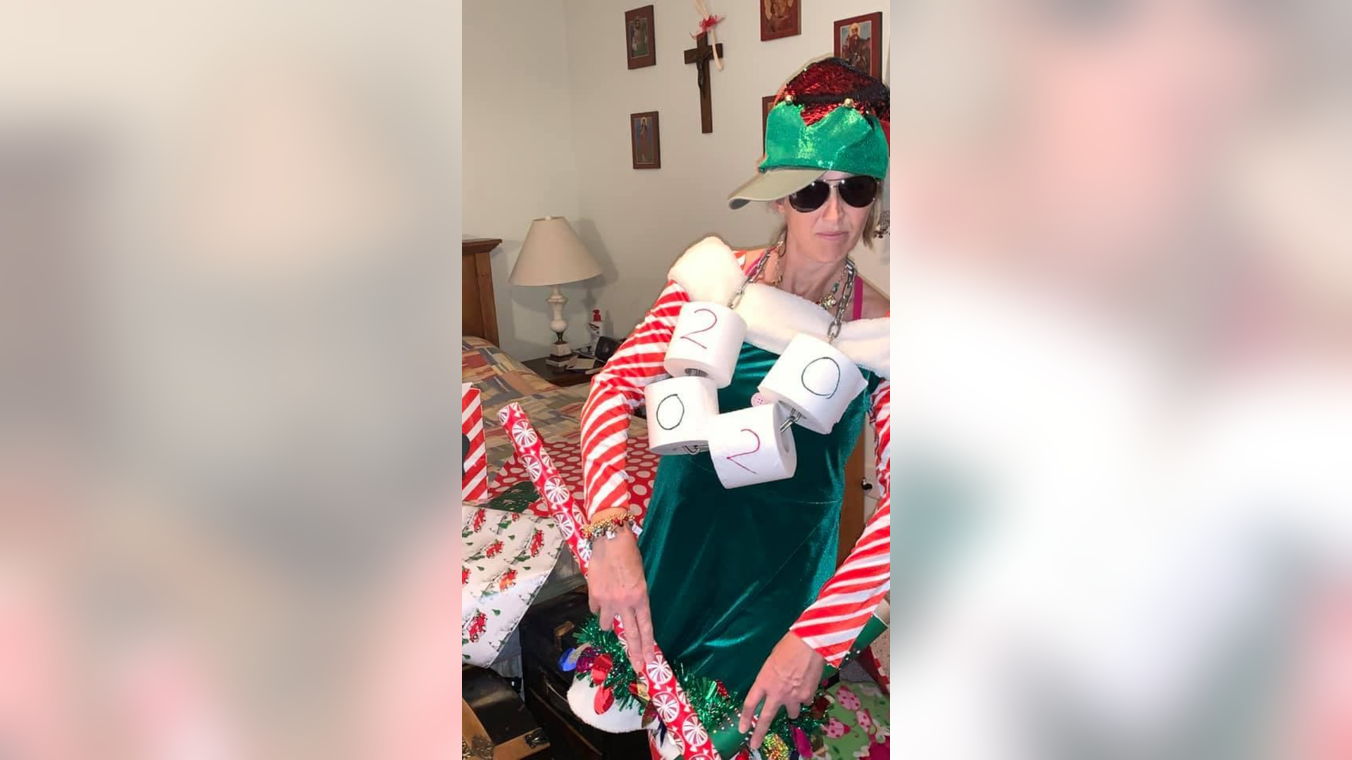 Every night I would come up with a new theme for "Myself on the Shelf" in place of "Elf on the Shelf" to have fun with my kids. I decided to share our nightly fun on Facebook. This is from the 12th night - Gift W’rapper’. Other fun themes included Fountain of Youth, Spa Day, and The Masked Elf vs. Covid.