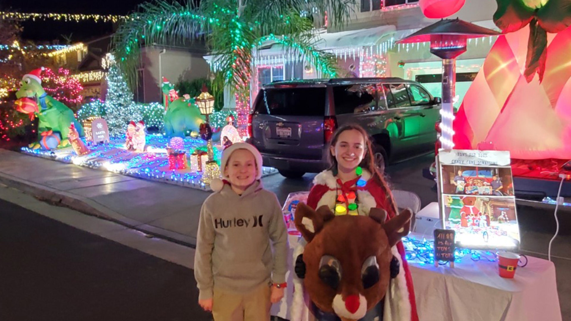 My twins Troy and Cheyenne are passing out candy canes and raising money for toys for tots/sparks for kids. Just like Santa, not even the pandemic will stop them.