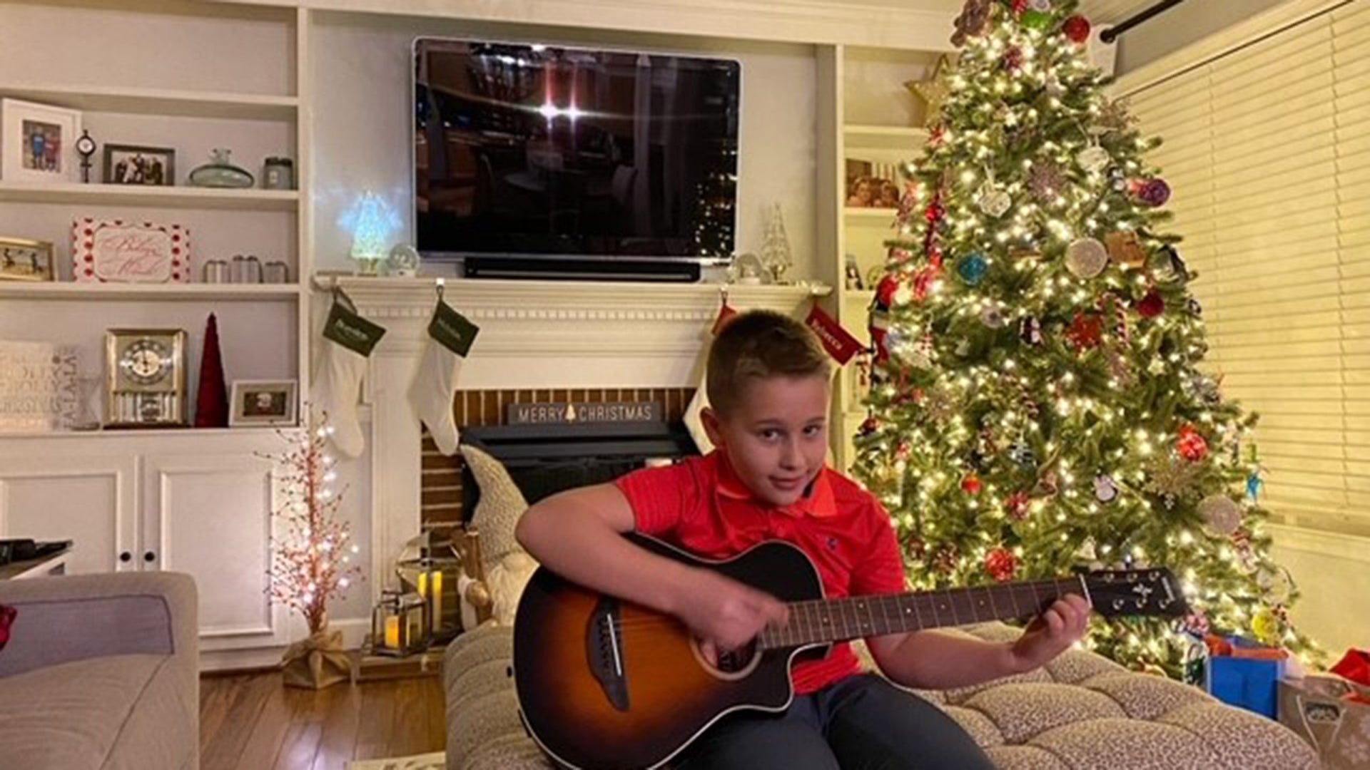 Thanks FoxNews family for all that you do and your true portrait of America provided this year. Attached is a photo of our 9-year old son Brayden (Fairfax, VA) who decided to pick-up his guitar and spread some holiday cheer in our household the other evening. Stay safe and healthy this holiday season!