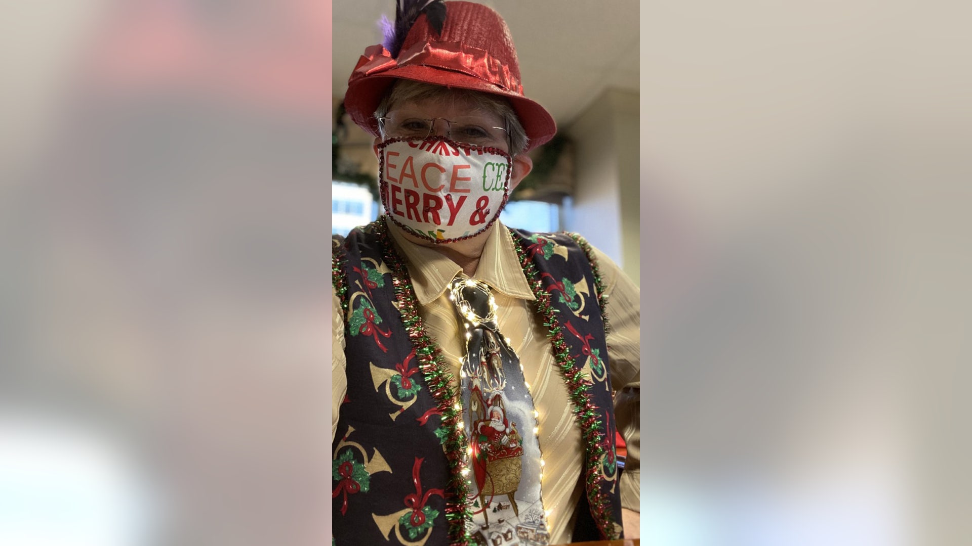 Sandra Vander Griend Celebrating at work today with some Classy Tacky for the Ugly Sweater Contest Merry Christmas and Happy New Year