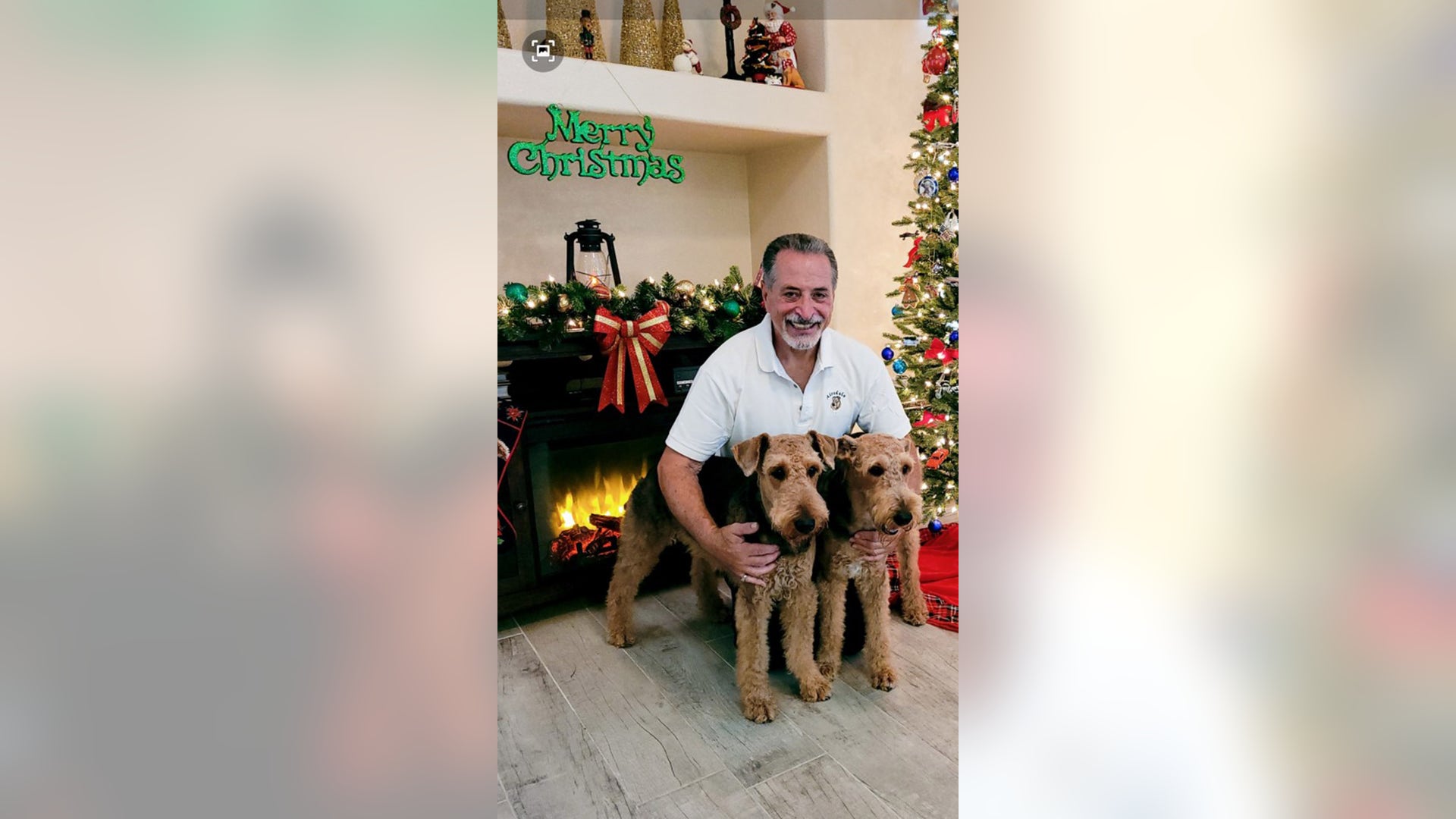 Here are my two Airedale Terriers getting ready for Christmas. They are hoping for all their dreams to come true and I think Santa will reward them for being very good this year. We all have alot to be thankful for. Best wishes to all at Fox News. Matthew Besheer North Port Florida
