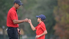 Charlie Woods fist pumps just like dad Tiger after birdie putt