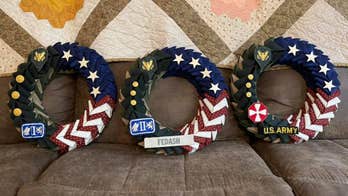 Texas Airman makes wreaths from old military uniforms for veterans, their families