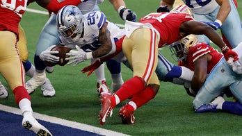 Pollard scores 2 with Elliott out, Cowboys beat 49ers 41-33