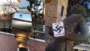Anne Frank memorial in US defaced with swastika stickers