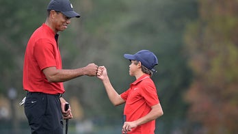 Charlie Woods fist pumps just like dad Tiger after birdie putt