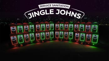 Portable toilet company stages holiday light show with singing johns