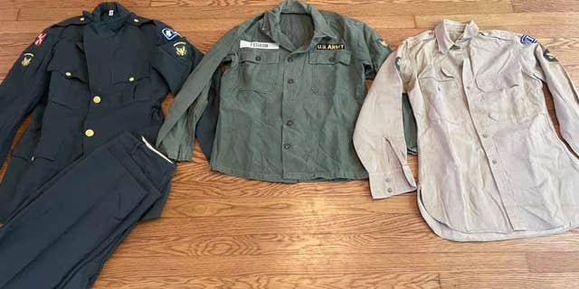 Pompei used this uniform from 1946 to make three wreaths. (Courtesy of Wreaths by Nicole)