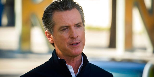 LÊER - In this Sept. 23 foto, Kaliforniese goewerneur. Gavin Newsom speaks at a news conference at Cal Expo in Sacramento, Kalifornië. (Daniel Kim/The Sacramento Bee via AP, Swembad, lêer)