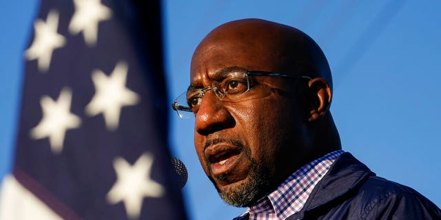 In this November 15 photo, Raphael Warnock, Democratic candidate for the US Senate, speaks at a campaign rally in Marietta, Ga. (AP Photo / Brynn Anderson on file)