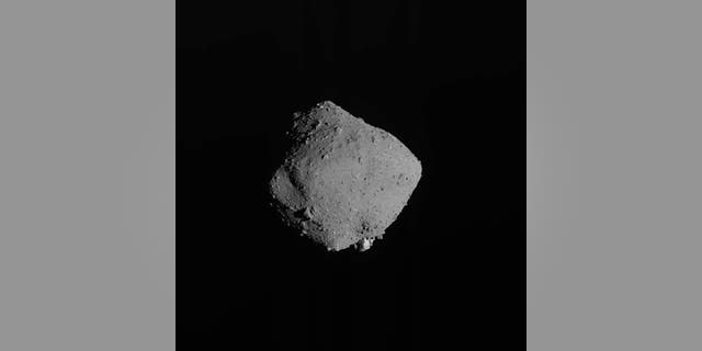 This image file released on November 13, 2019 by the Japan Aerospace Exploration Agency (JAXA) shows the asteroid Ryugu imaged by the Japanese spacecraft Hayabusa2.  (JAXA via AP, File)