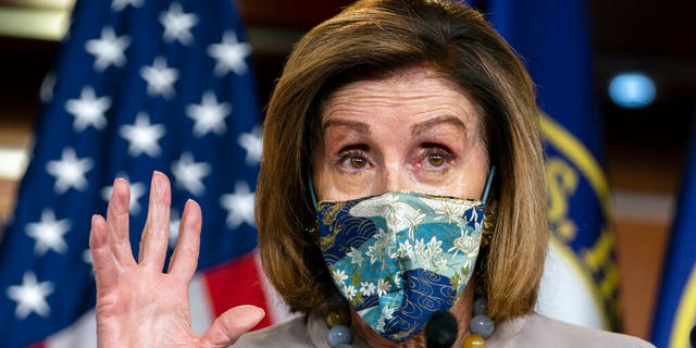 House Speaker Nancy Pelosi of Calif., speaks during a news conference at the Capitol, Thursday, Dec. 10, 2020, in Washington. Pelosi is expected to again be the Speaker of the House in 2021, but faces little margin for error with a shrunken Democratic majority. (AP Photo/Manuel Balce Ceneta)