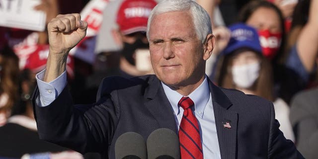 Vice President Mike Pence speaks during a "Save the Majority" rally in Augusta, Georgia, on Dec. 10, 2020. (AP Photo/John Bazemore)