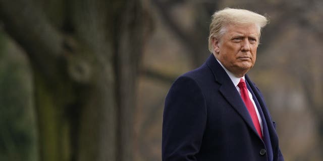 In this Dec. 12, 2020, file photo, President Donald Trump walks on the South Lawn of the White House in Washington before boarding Marine One. (AP Photo/Patrick Semansky, File)