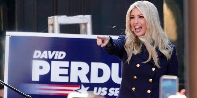 Ivanka Trump speaks during a campaign rally for Republican Georgia Senators Kelly Loeffler and David Perdue, Monday, Dec. 21, 2020, in Milton, Ga. (AP Photo/John Bazemore)