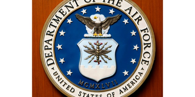 The logo of the Department of the U.S. Air Force at the U.S. embassy, in Berlin, on Aug. 10, 2007. (AP Photo/Michael Sohn, File)