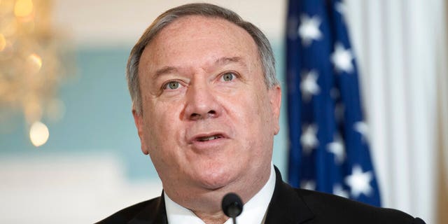 In this Nov. 24 photo, Secretary of State Mike Pompeo speaks to the media prior to meeting with Kuwaiti Foreign Minister Sheikh Ahmad Nasser Al-Mohammad Al-Sabah at the State Department in Washington. (Saul Loeb/Pool Photo via AP, File)