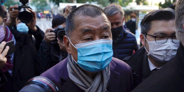 Hong Kong pro-democracy activist and media tycoon Jimmy Lai, arrives to the Court of Final Appeal in Hong Kong Dec. 31, 2020. 