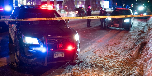 The scene in Minneapolis after a man was shot and killed by police, Dec. 30, 2020. (Associated Press)