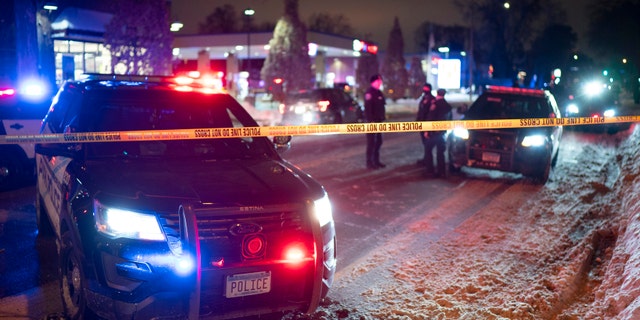The scene in Minneapolis after a man was shot and killed by police, Dec. 30, 2020. (Associated Press)