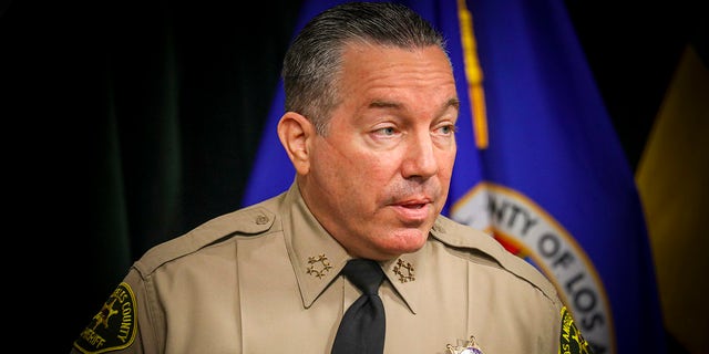 Los Angeles County Sheriff Alex Villanueva speaks during a press conference on August 12, 2020 in Los Angeles.
