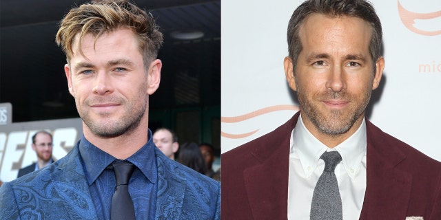 Chris Hemsworth (left) and Ryan Reynolds (right) have playfully swapped trash-talking videos.