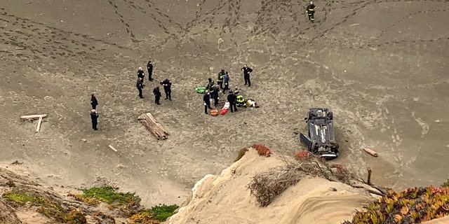 A woman's car plunged off a cliff in San Francisco.
