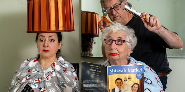 Neil Kramer (top right), has been living with his ex-wife Sophia Lansky (left) and his mother, Elaine (bottom right) in his Queens, New York, apartment for the last 10 months.