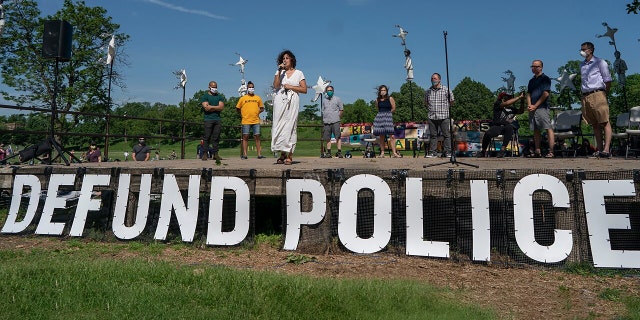 People protest in support of defunding the police