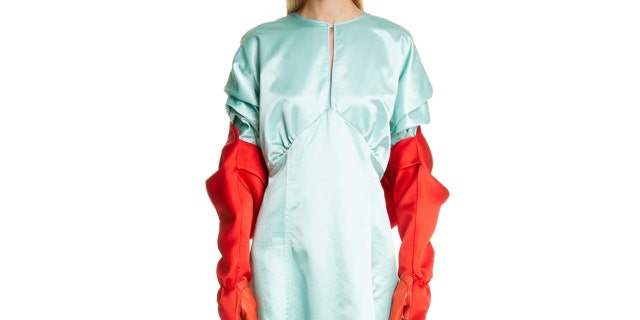  The "Gloved Double Satin Bolero” dress made by designer Meryll Rogge. (Nordstrom). 
