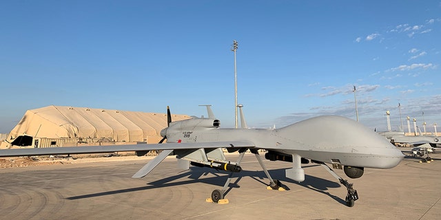 U.S. Army drones are seen at the Ain al-Asad airbase in the western Iraqi province of Anbar, Jan. 13, 2020. (Getty Images)