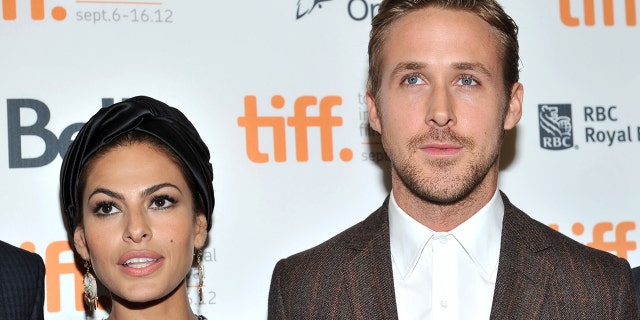 Eva Mendes (left) shares two children with longtime partner, Ryan Gosling (right). (Photo by Sonia Recchia/Getty Images)