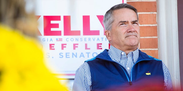 Rep. Jody Hice, R-Ga., appears at a rally with Sen. Kelly Loeffler, R-Ga., who is running for reelection, and former ambassador to the United Nations Nikki Haley, at Walton County Historic Courthouse in Monroe, Ga., on Oct. 30, 2020. (Photo By Tom Williams/CQ-Roll Call, Inc via Getty Images)