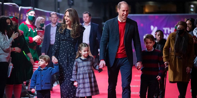 During the show, William gave a speech before leaving for the Royal Box, where the family took in the show with face masks, according to a report.  (Photo by Aaron Chown - WPA Pool / Getty Images)