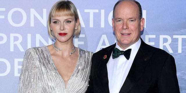 HSH Princess Charlène of Monaco and HSH Prince Albert II of Monaco attend the Monte-Carlo Gala For Planetary Health on September 24, 2020, in Monte-Carlo, Monaco.