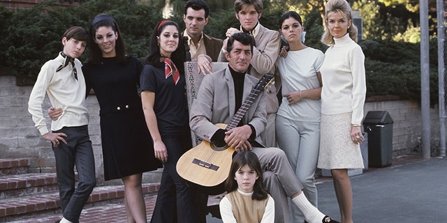 Entertainer Dean Martin with his wife Jeanne and children (Gail, Craig, Claudia, Deana, Gina, Ricci and Dean Paul), circa 1966.