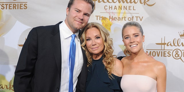 Kathie Lee Gifford’s son Cody got married to his longtime girlfriend, Erika Brown, in September. Cody is pictured here with Kathie as well as his sister Cassidy, right.