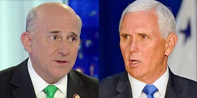U.S. Rep. Louie Gohmert, R-Texas, left, and Vice President Mike Pence.
