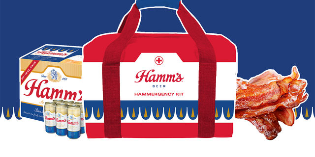 The Hammergency Kits, as they’re called, include a six-pack of Hamm’s beer (redeemable via a pre-paid gift card) and 5 pounds of "restaurant quality" bacon, all contained within a Hamm’s-branded cooler.