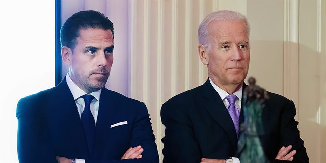 WFP USA Board Chair Hunter Biden introduces his father then-Vice President Joe Biden during the World Food Program USA's 2016 McGovern-Dole Leadership Award Ceremony at the Organization of American States on April 12, 2016 in Washington, D.C.