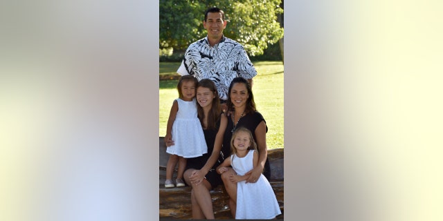 Rep.-elect Kai Kahele, D-Hawaii, with his wife Maria and their three daughters.