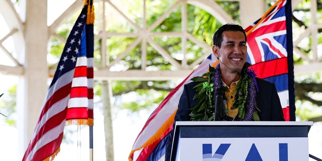 Rep. elect Kai Kahele, D-Hawaii, announces his primary challenge against Rep. Tulsi Gabbard, R-Hawaii, in January 2019. (Photo Courtesy of Kai Kahele for Congress).