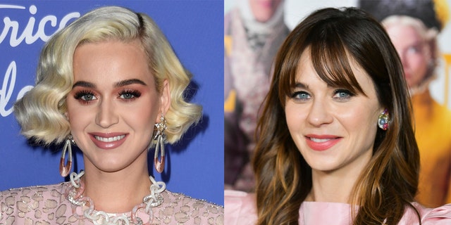 Katy Perry's (left) latest music video, 'Not the End of the World,' stars Zooey Deschanel (right) in a case of mistaken identity.