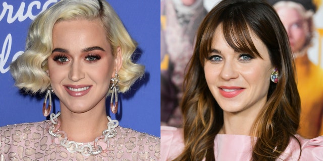 Katy Perry's (left) latest music video, 'Not the End of the World,' stars Zooey Deschanel (right) in a case of mistaken identity.