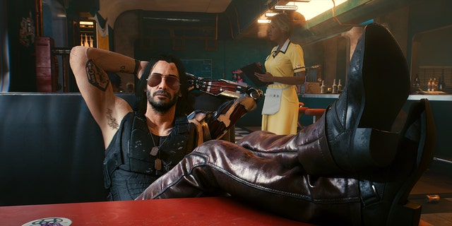 Keanu Reeves as Johnny Silverhand in the brand new video game 'Cyberpunk 2077.'